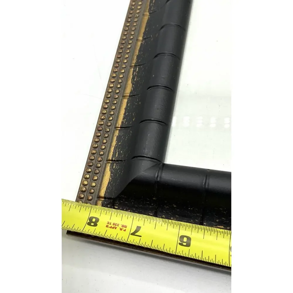 Black & Gold Faux Bamboo Picture Frame with Beaded Trim, 5x7